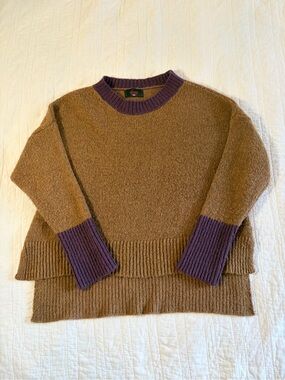 Elissia Italian Oversized Knit Sweater Mocha Purple S/M